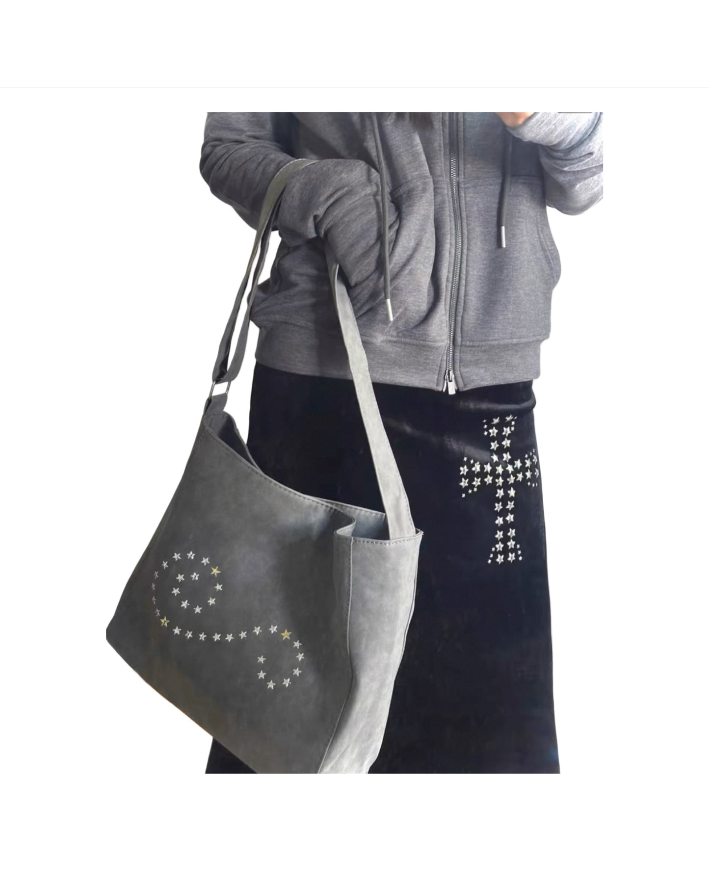 * pentagram hot diamond * suede crossbody bag