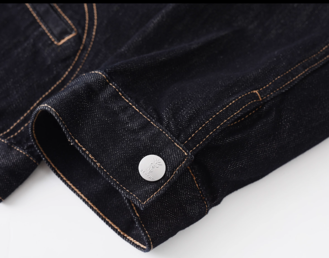 Washed raw short denim jacket