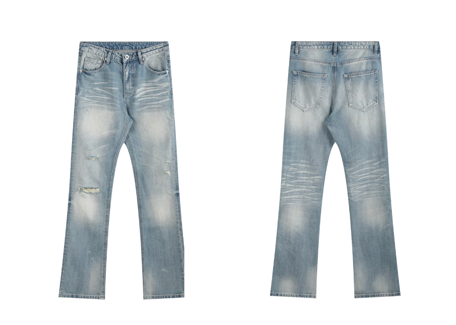 silverline low-rise distressed bootcut jeans