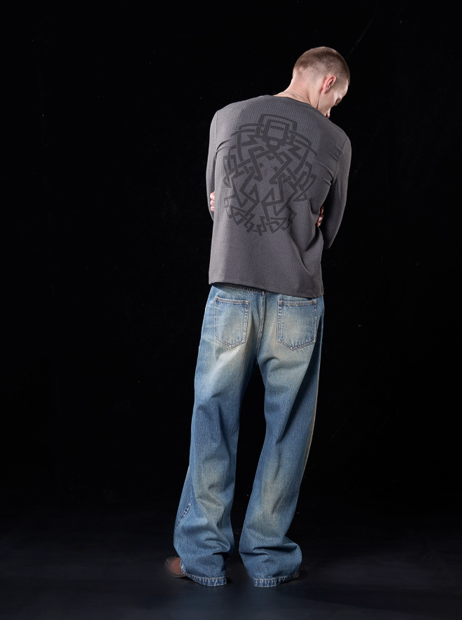 washed baggy studs Jeans
