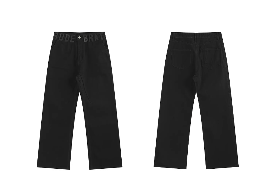 'RUDEBRAT' leather ring jeans