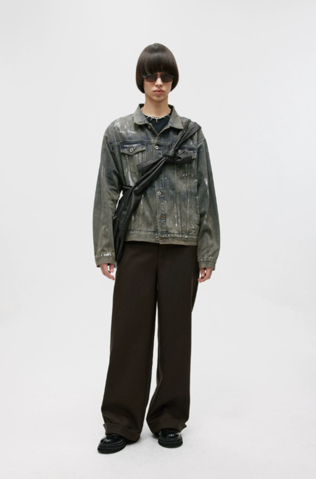 Heavy Washed Vintage Loose Denim Jacket