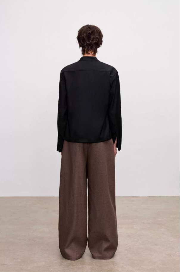 Stand Collar Anti-Wrinkle Long Sleeve Shirt