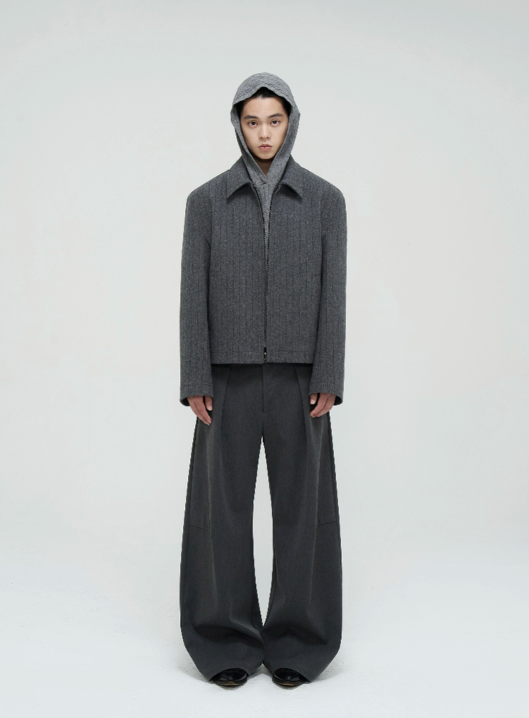 Pleated 3D Draped Trousers