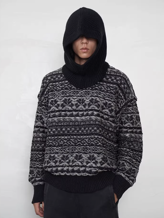 WOOL BLEND KNITTED BALACLAVA