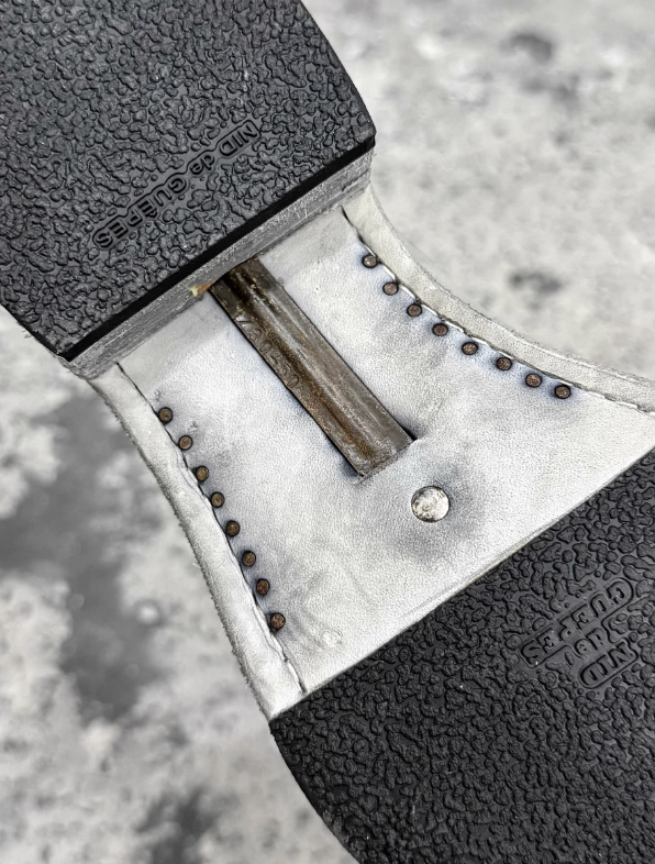 Washed craftsman derby leather shoes