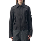 Pleated badge pocket cropped jacket