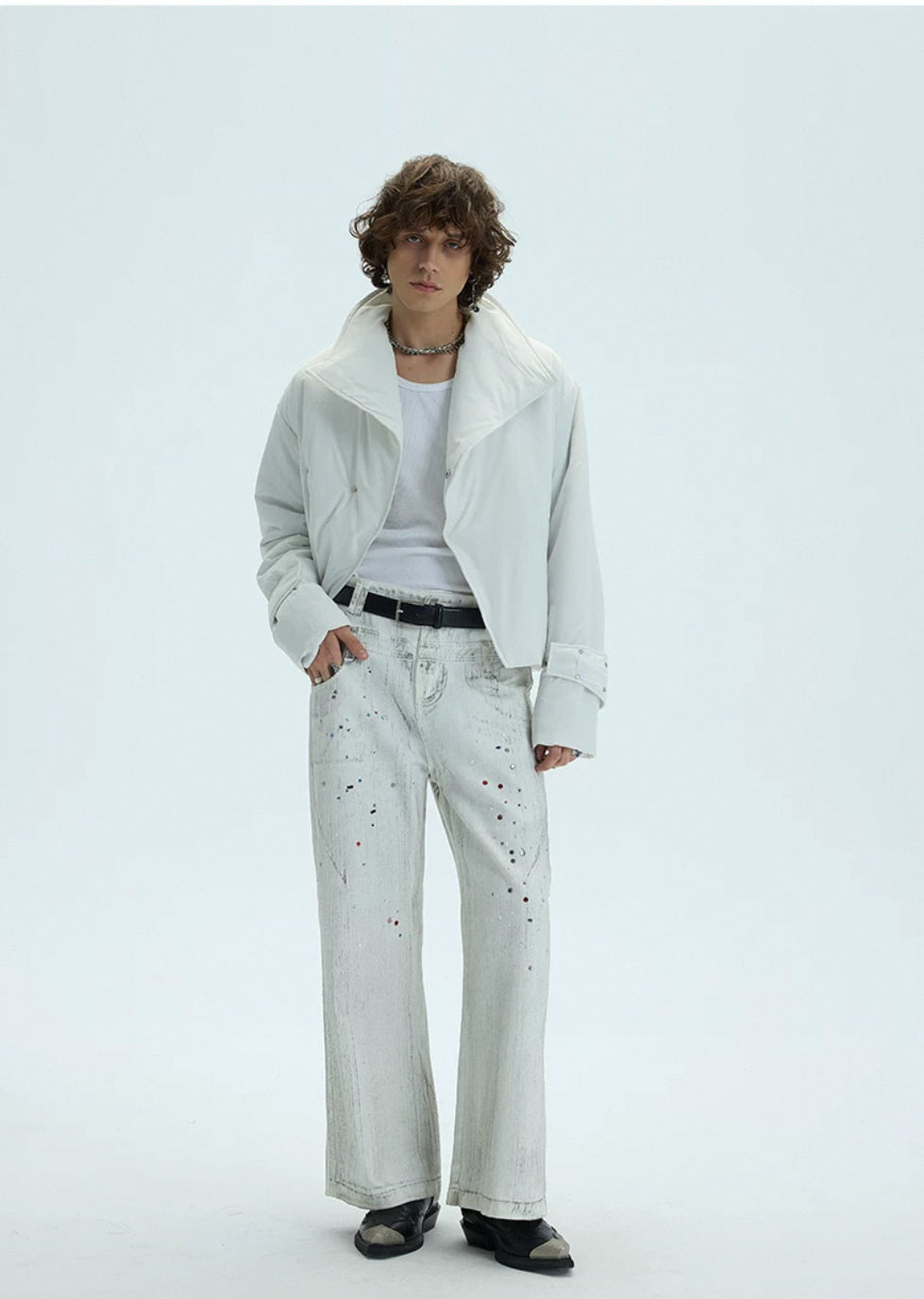 Single-button Short Padded Jacket