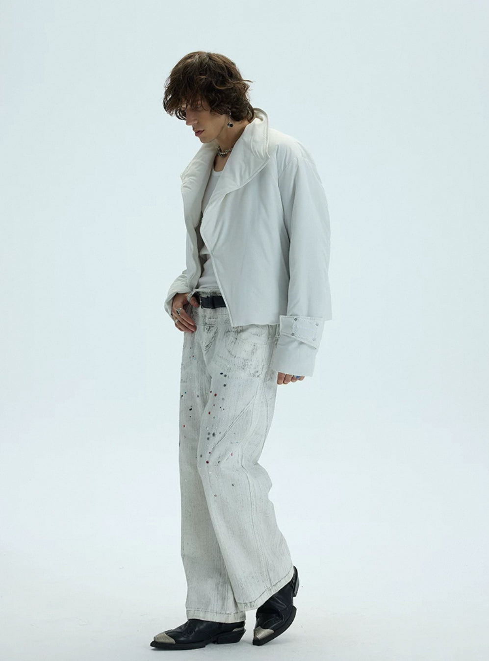 Single-button Short Padded Jacket