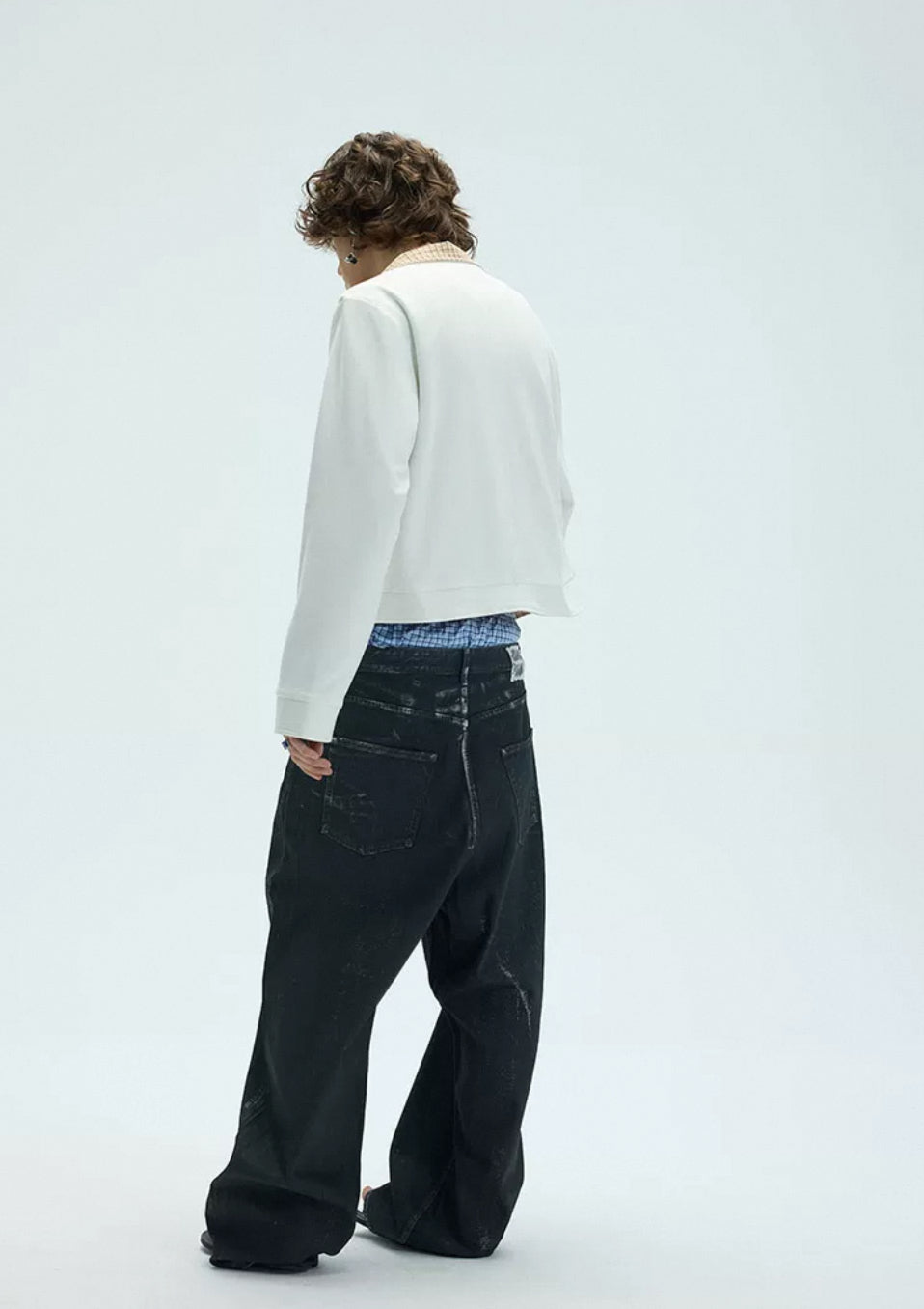 Reversible Checkered Stand up collar jacket