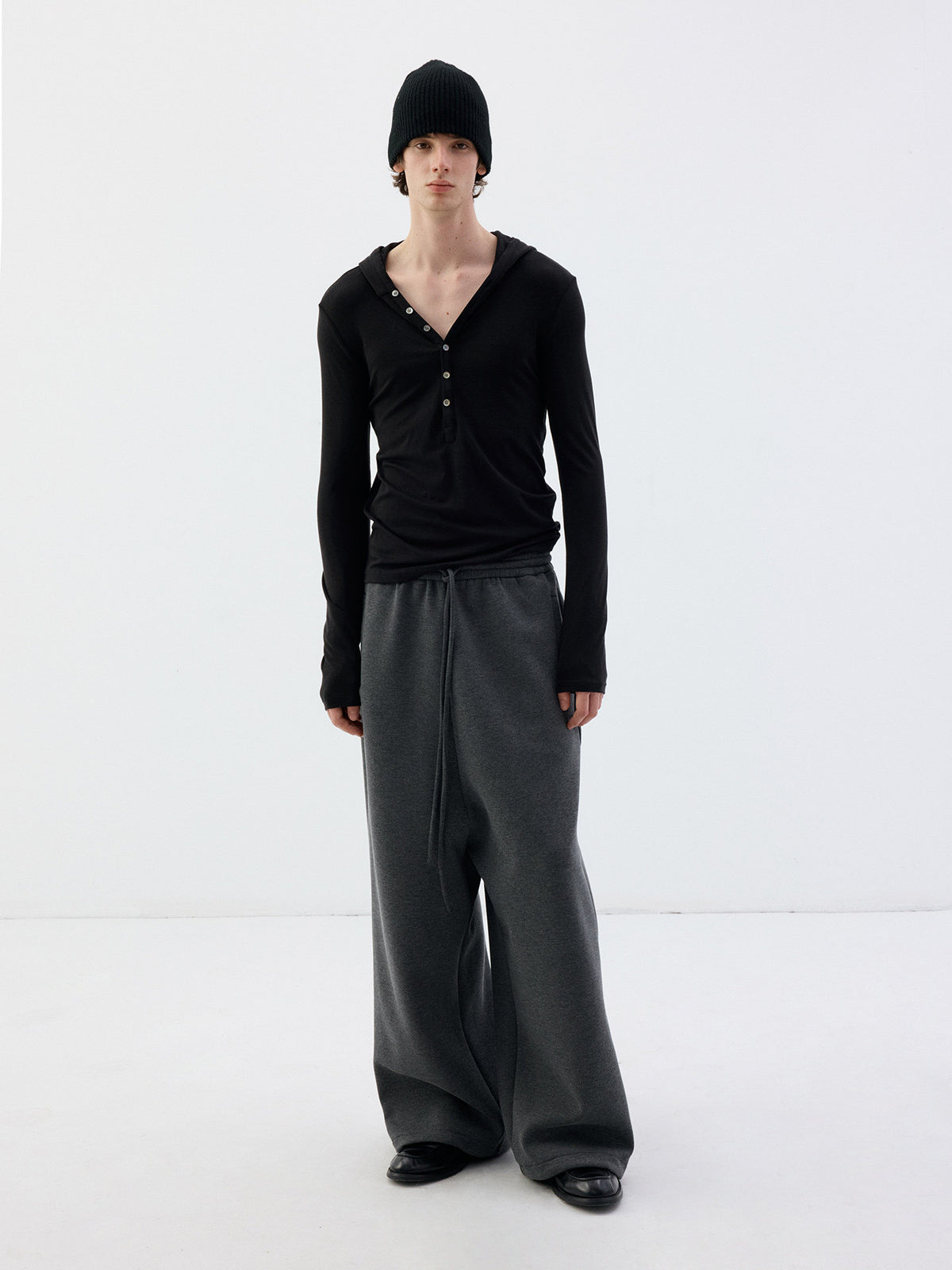 Dropped straight sweatpants