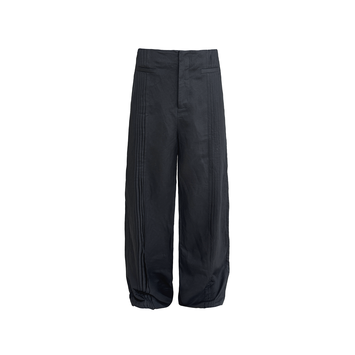 Accordion pleated linen pants