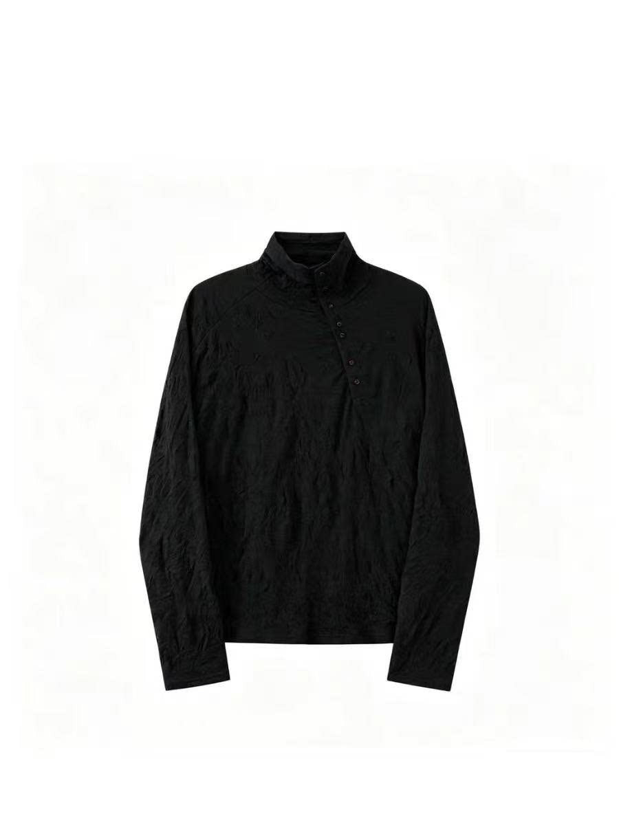 "Violin" pleated long-sleeve base T-shirt