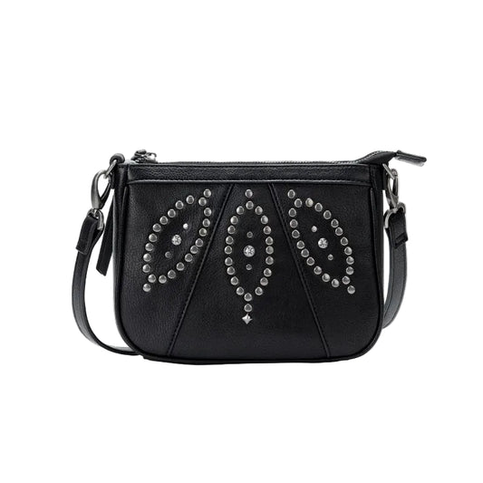 Handmade stud pattern shoulder bag