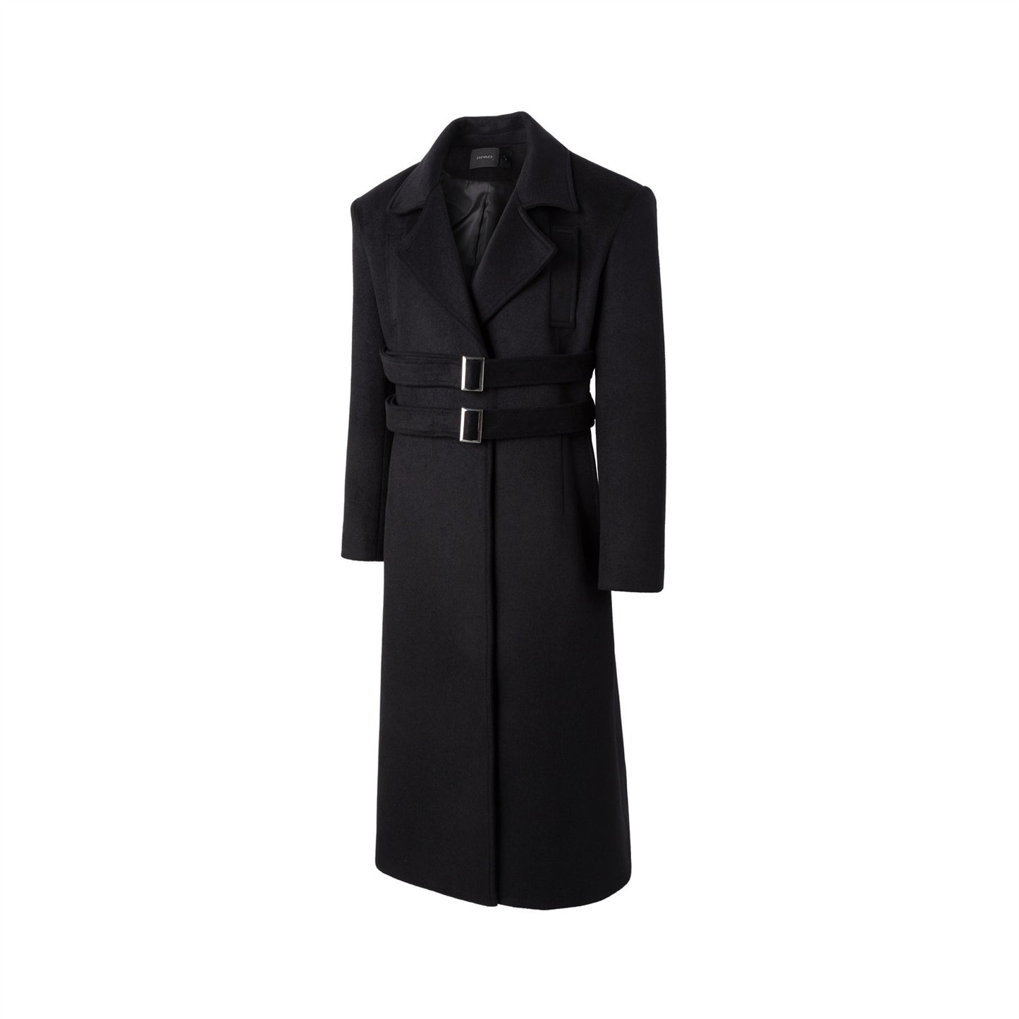 Double Lace-up Large Lapel Wool Coat