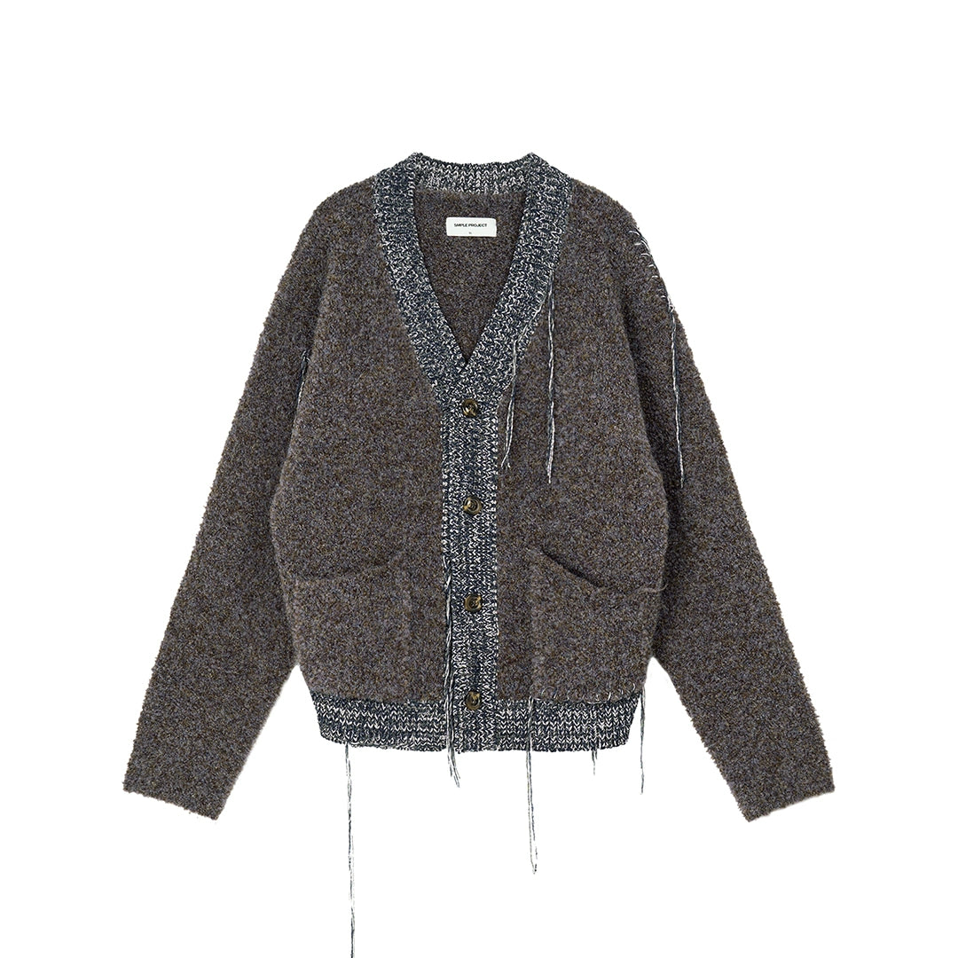 contrasting fringe cardigan