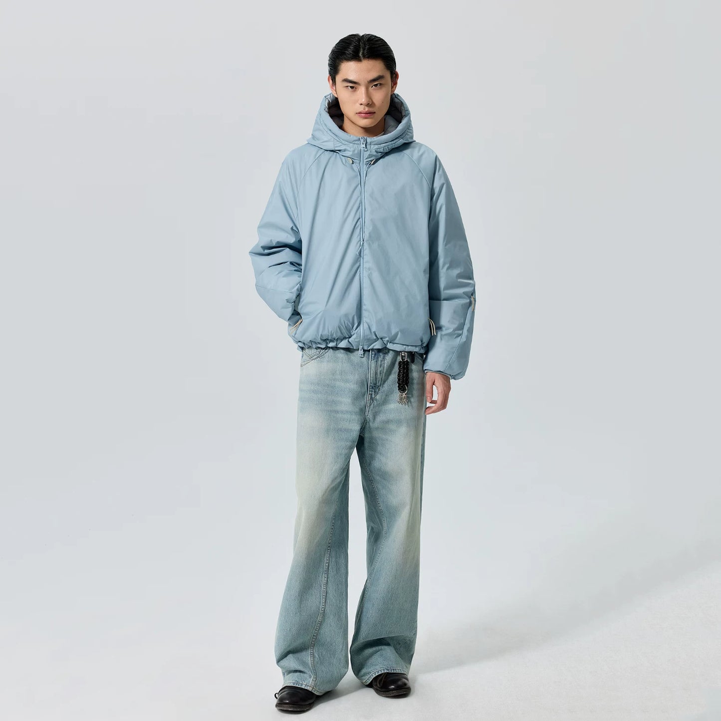 Braided leather keychain