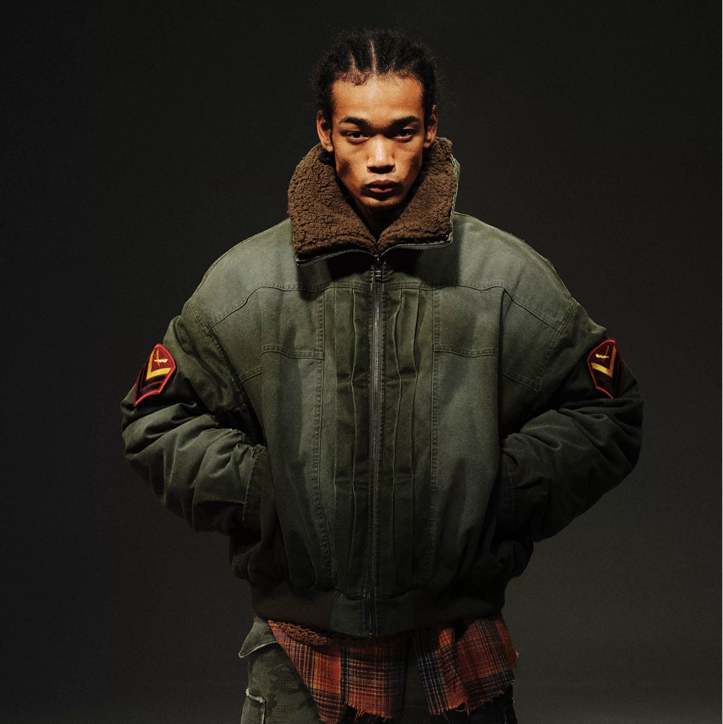 Washed Green vintage Padded Jacket