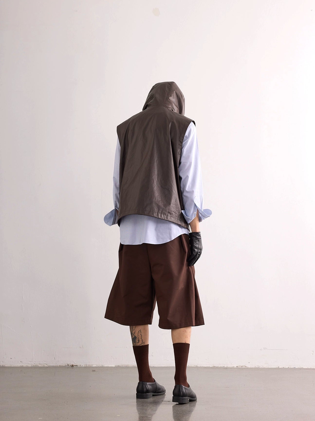 Coated Drawstring Hooded Vest M06