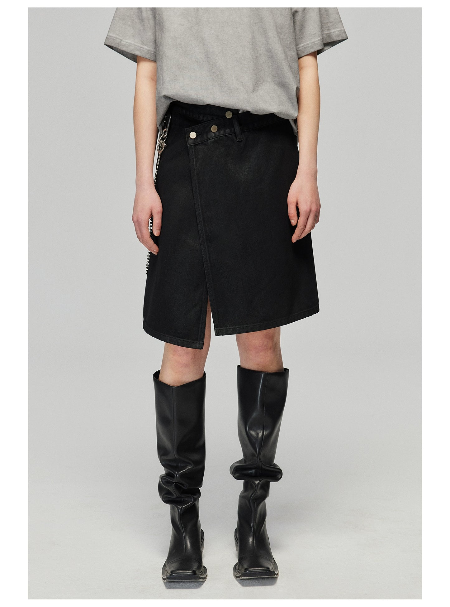 Vintage Black Denim Skirt