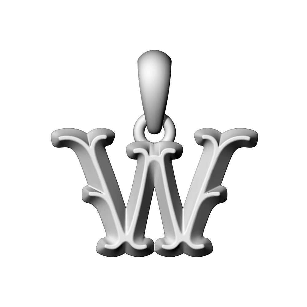 925 Silver Vintage Letter Pendant Necklace