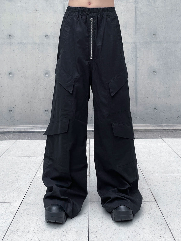 Multi Pocket Wide-Leg Cargo Trousers