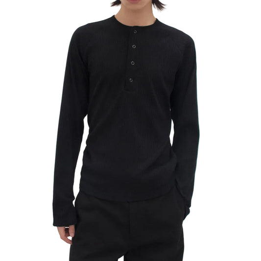 Pit strips slim henry collar long sleeve t-shirt