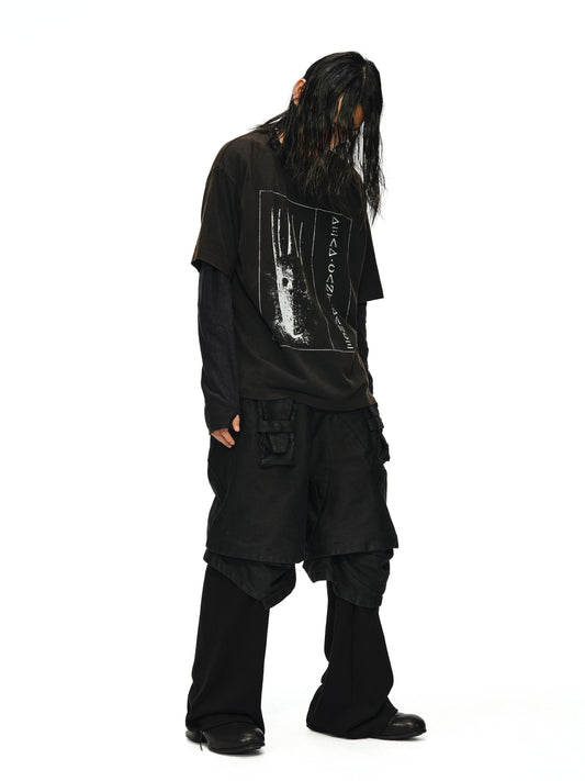 Swathe Pocket Double Layered Hem Shorts
