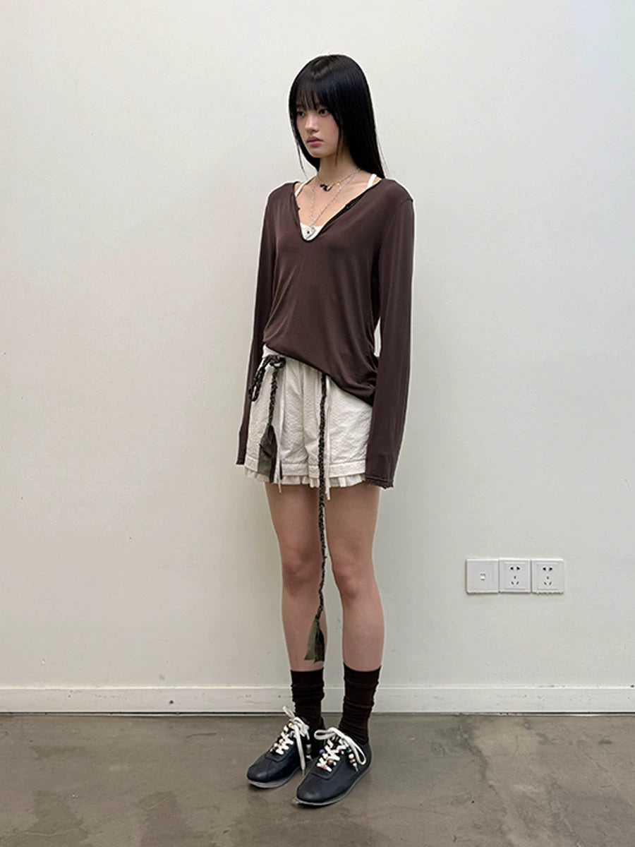 V-Neck Long Sleeve T-Shirt