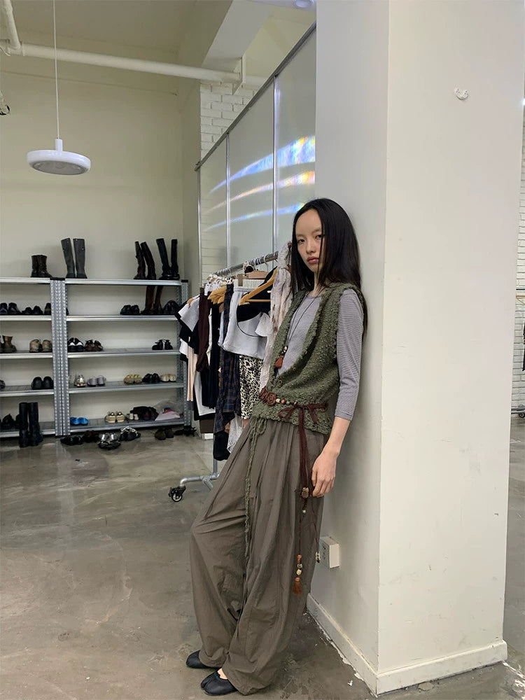 Wide Leg Paratrooper Trousers