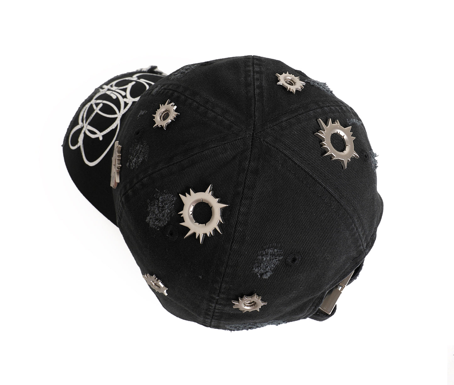Roman Cather Broken Brim Destruction Metal Bullet Hole Cap