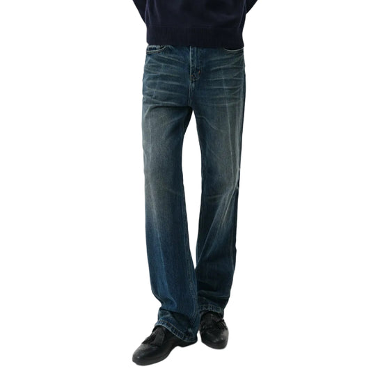 Cold water washed slimfit classic denim pants