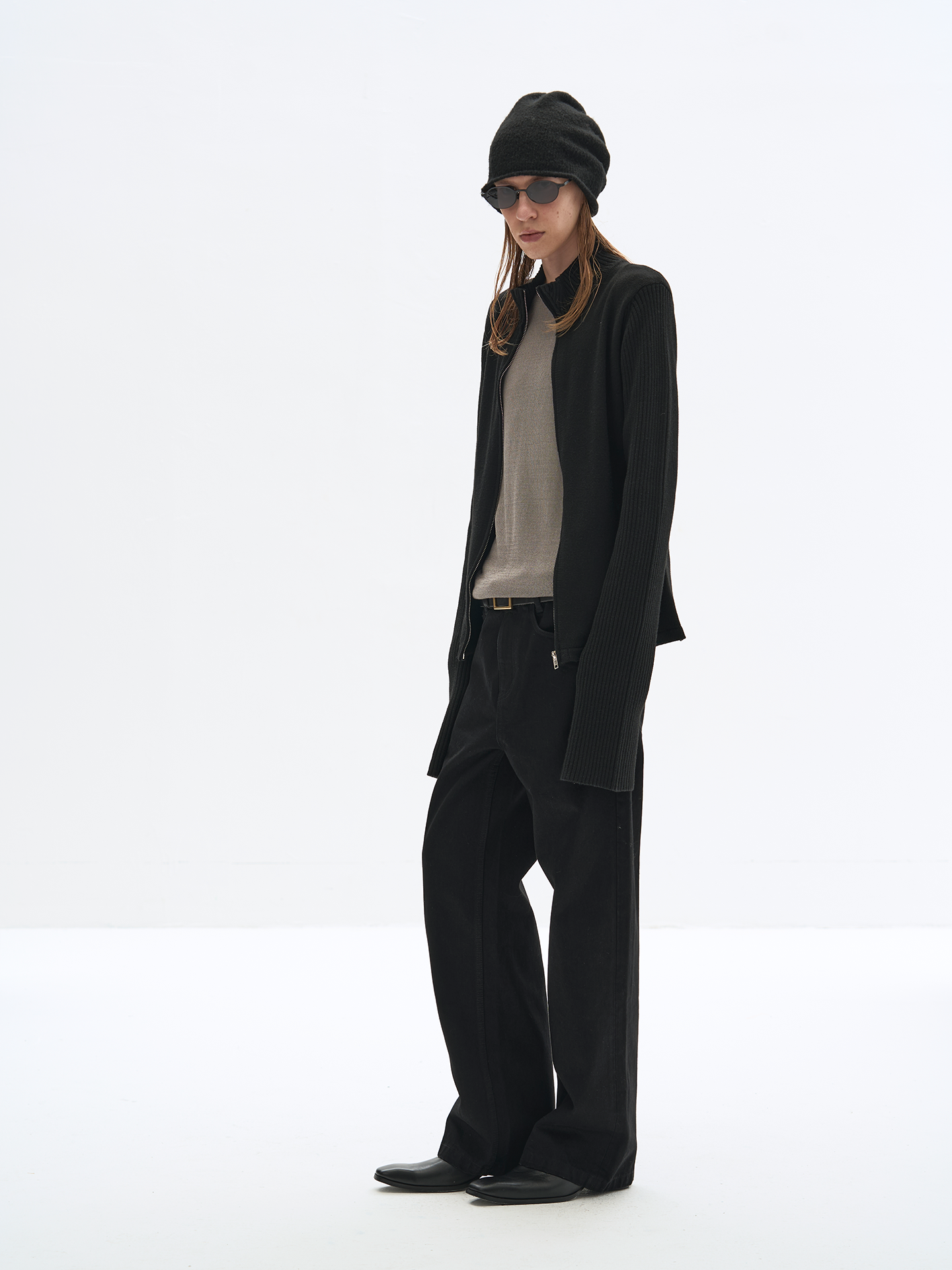 Light-Washed Leather Rope Jeans