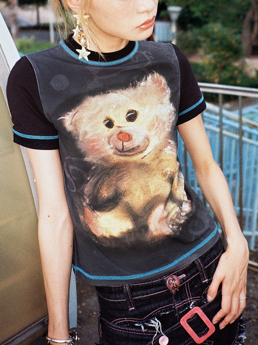 Bear Print Short Sleeve T-Shirt