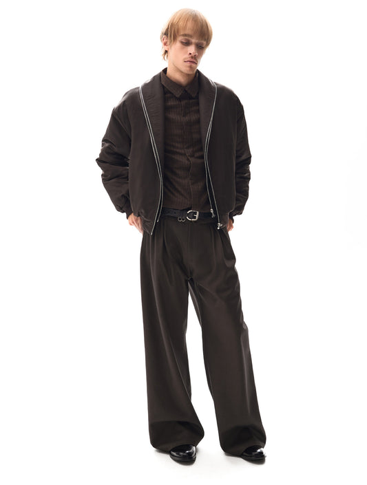 Checker Multi-Pleated Trousers