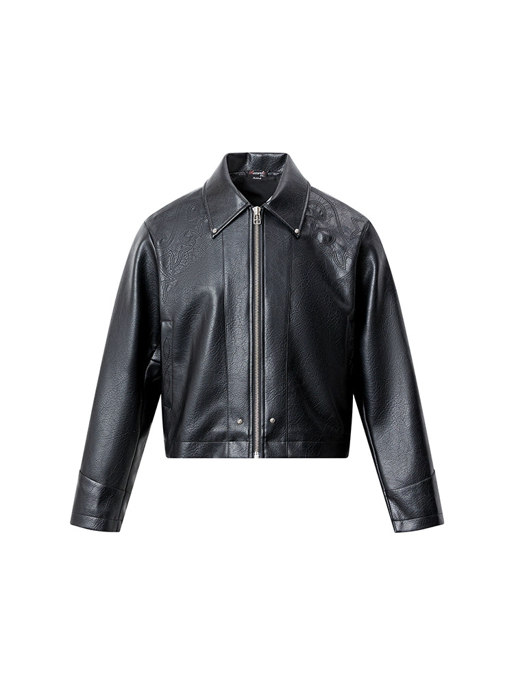 Boxy Western Leather Cropped jacket