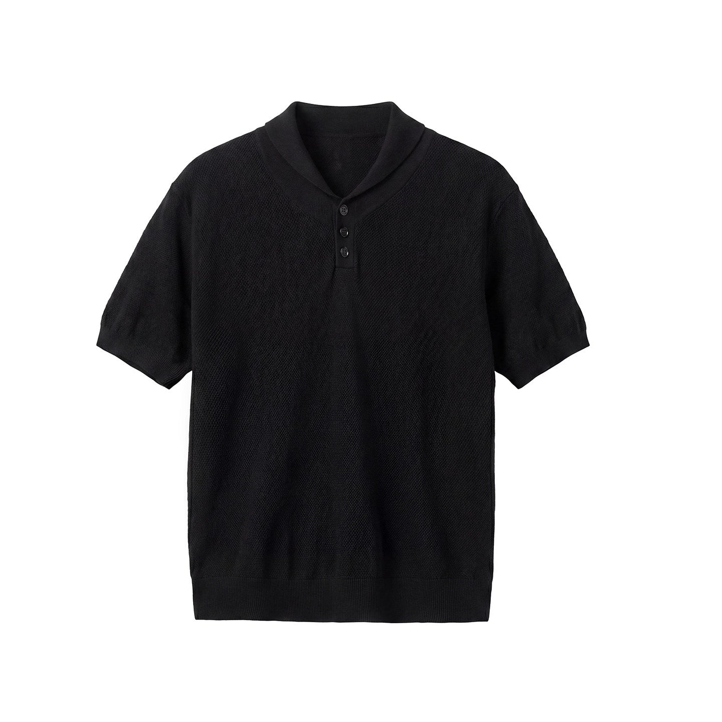 Grain Texture Short Sleeve Polo T-Shirt