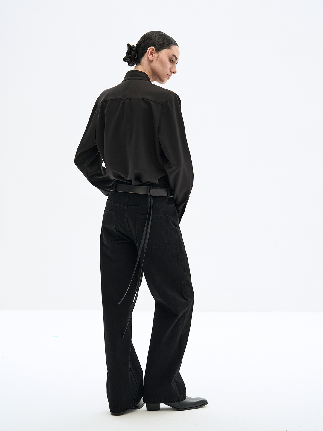 Organ pleats long sleeve shirt