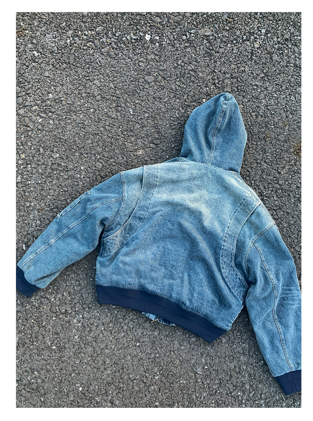 Washed Denim Fleece Jacket