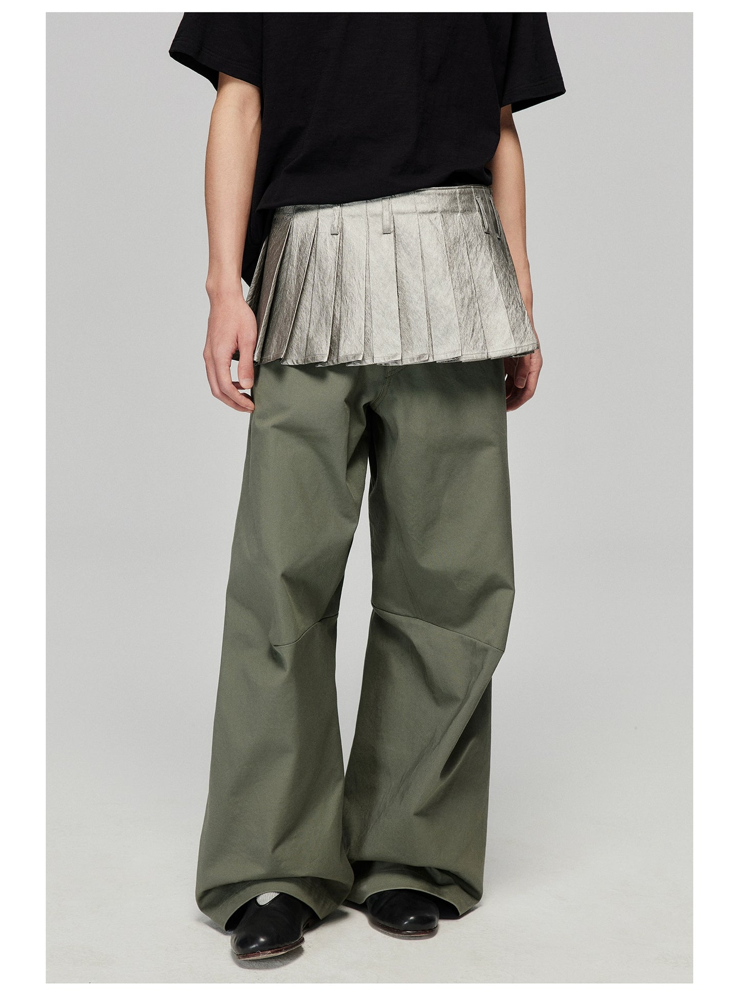 Silver pleated skirt