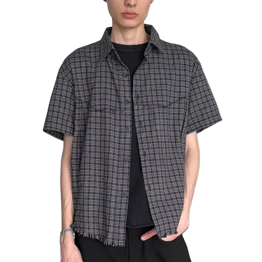Copped short-sleeved shirt