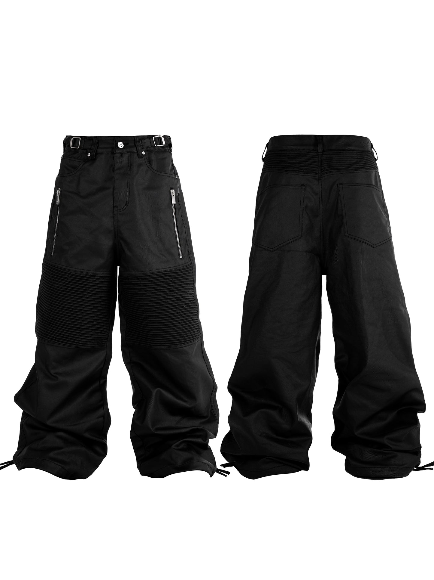 vinyl machine straight leg Baggy racing wax pants