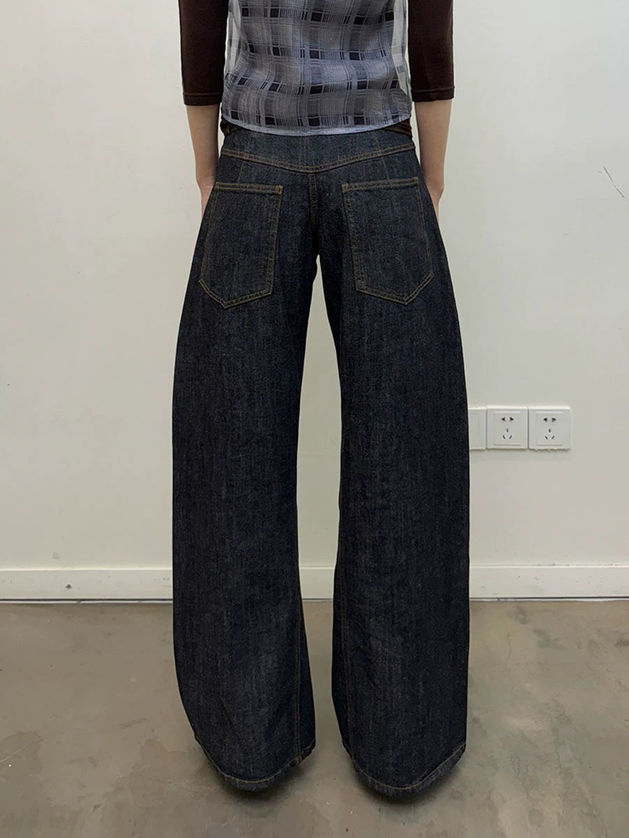 Zip Up Straight Jeans