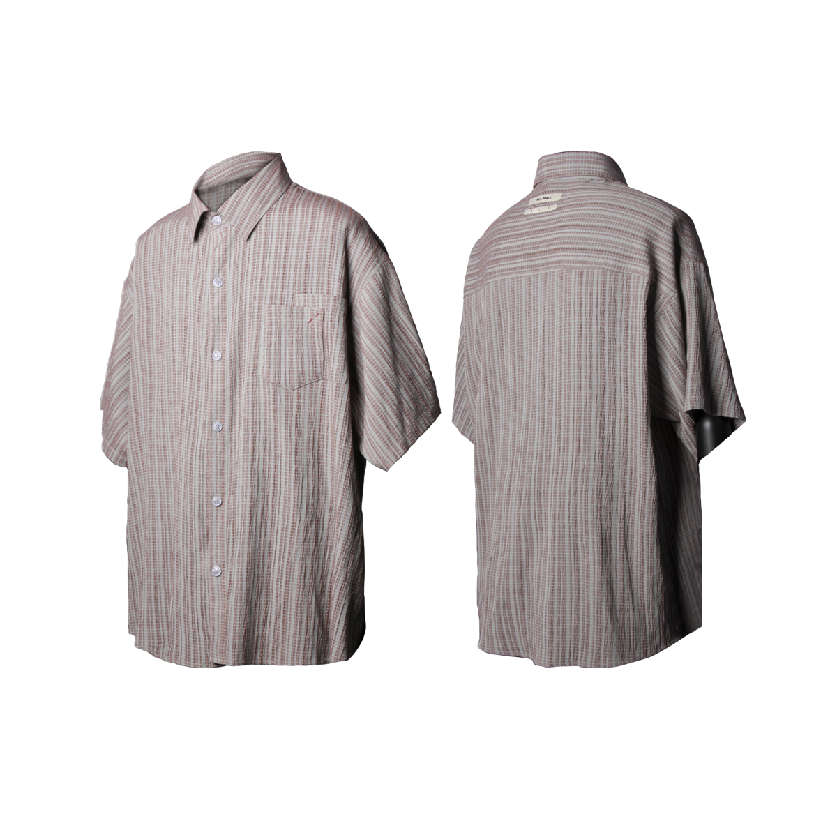 "commuting" pleated short-sleeved shirt