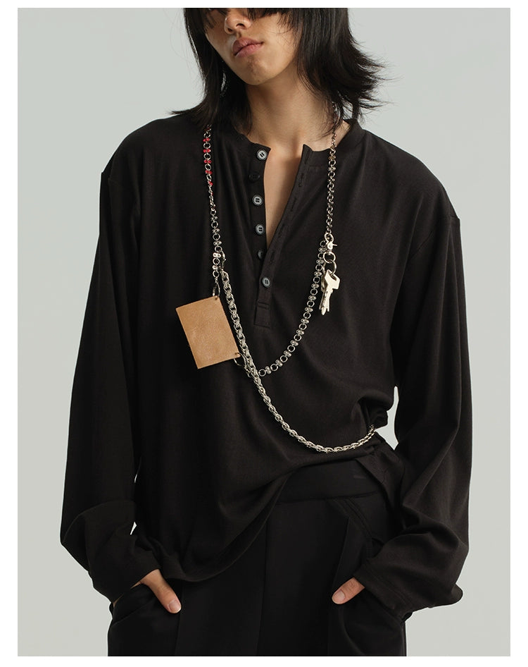 Henry Collar Long Sleeve T-shirt