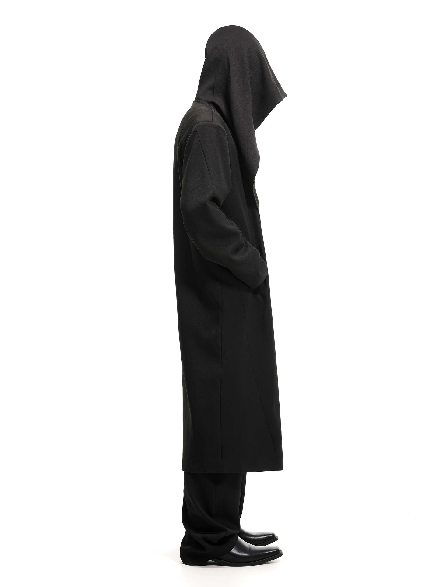 Thin Buckle Loose Hooded Trench Coat