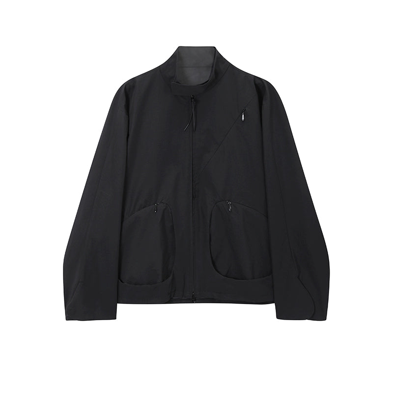Zippered Stand-up Collar Jacket