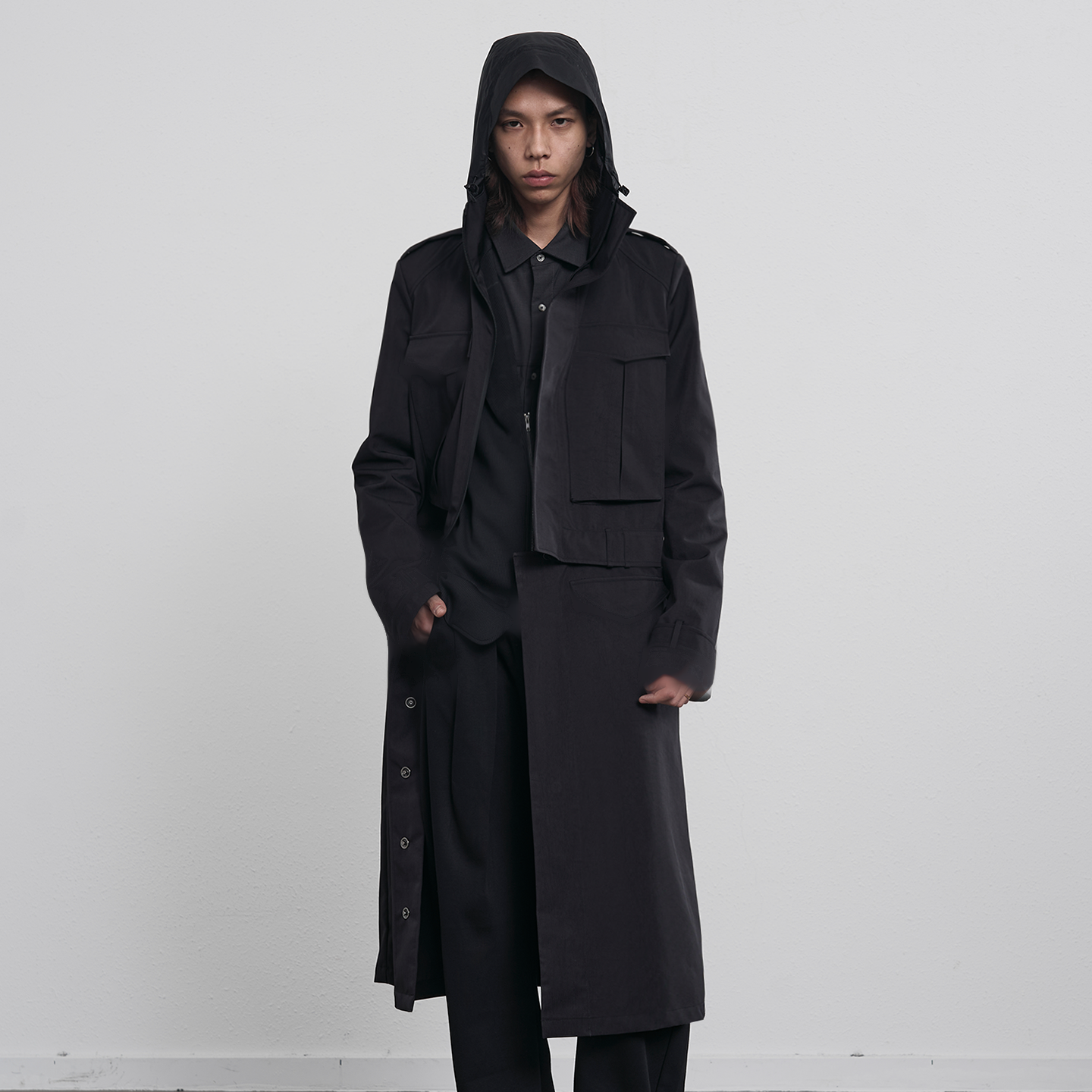 Waterproof safari multi-form trench coat