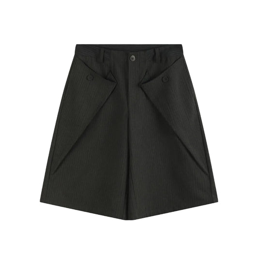 Carbon-Burnt Striped Shorts