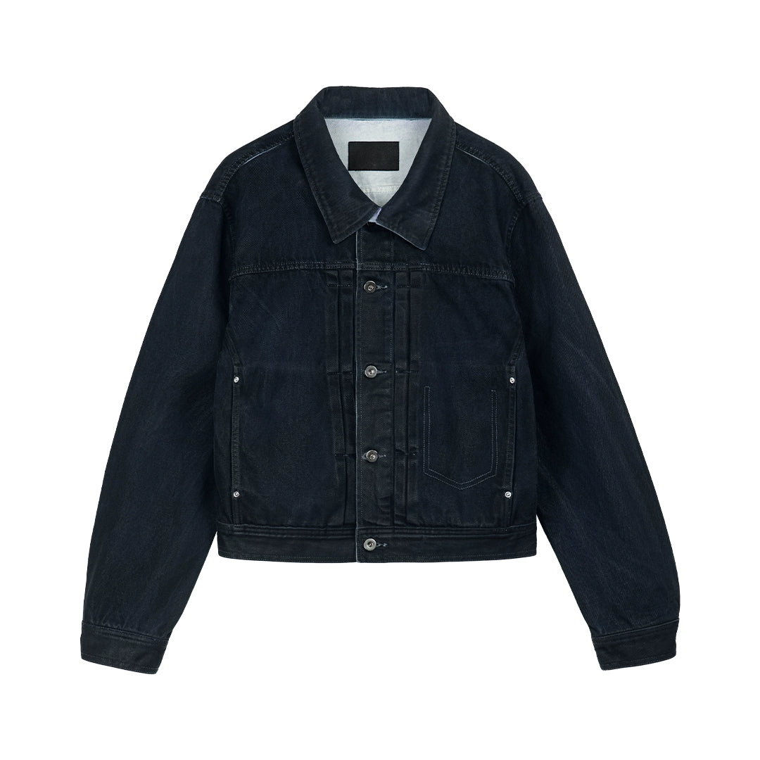 PU-Coated Wax Denim Jacket